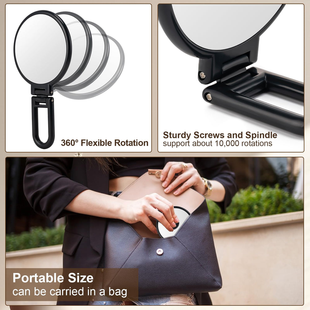 BOOMIBOO espejo plegable portátil, tamaño compacto para viajar.