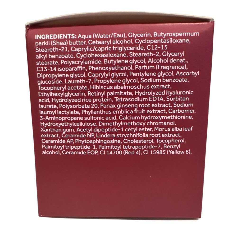 Étiquette Boots No7 Restore and Renew Night Cream sur emballage élégant