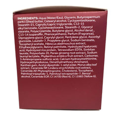 Étiquette Boots No7 Restore and Renew Night Cream sur emballage élégant