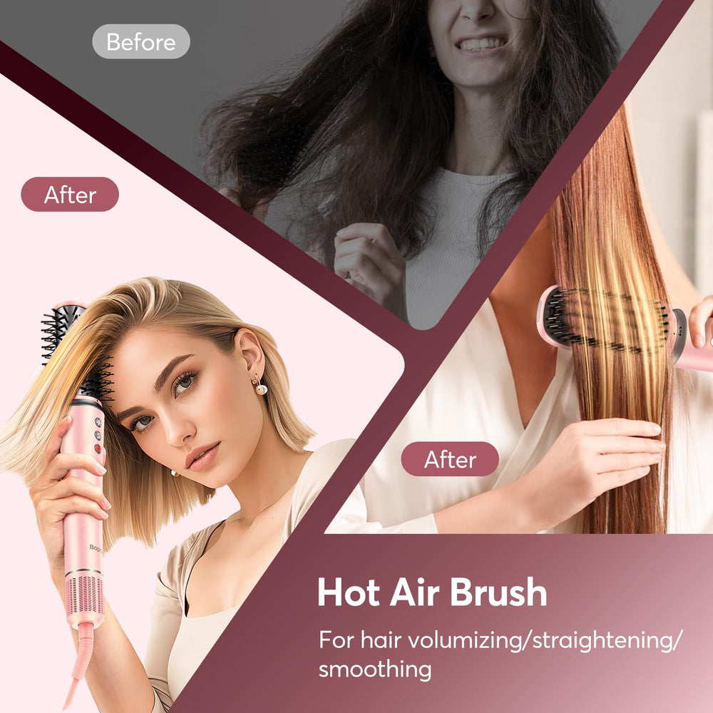 Tecnología de iones negativos Bopcal para cabello suave y brillante.