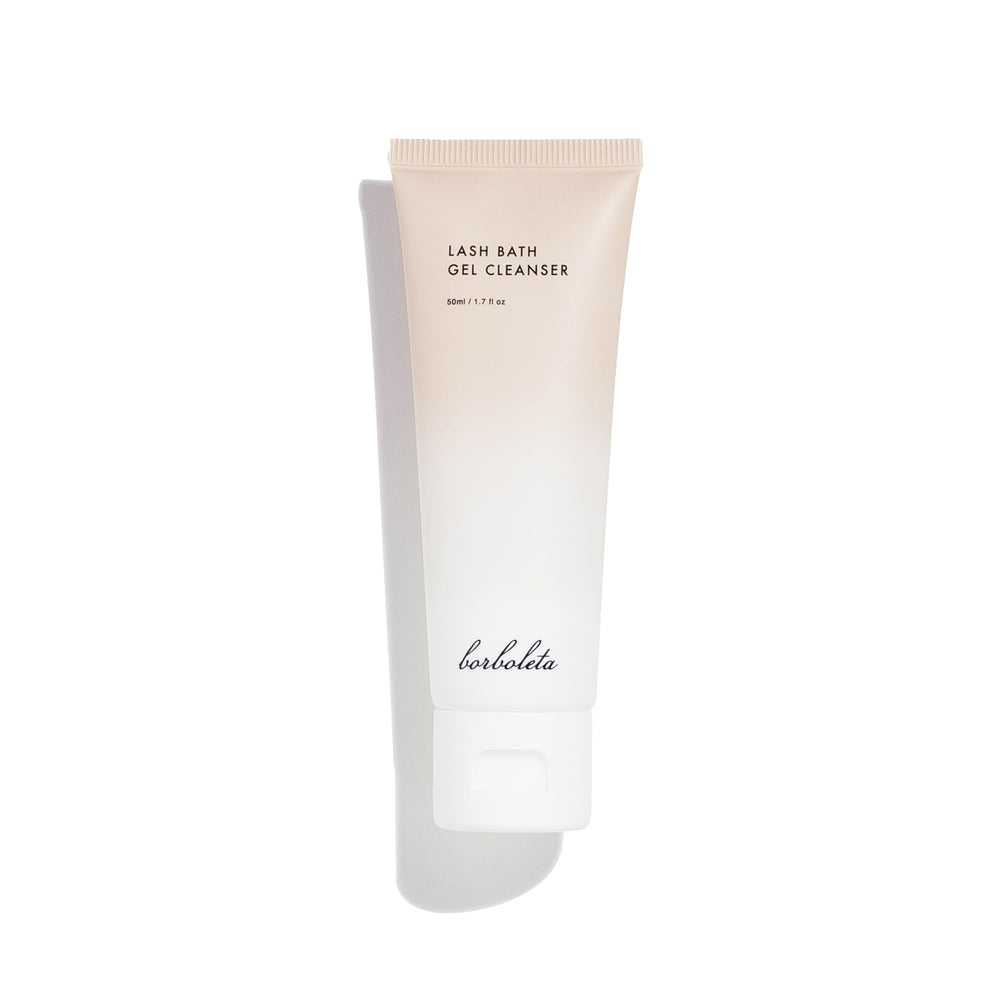 Borboleta gel nettoyant cils bain, protocole de démaquillage doux et efficace pour extensions.