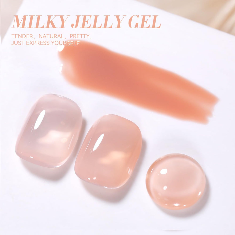 Aplicación en capas para crear desde translúcido hasta opaco con Born Pretty Jelly Nude Gel.