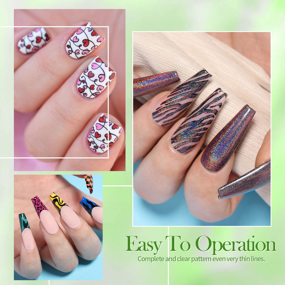Aplicación de estampado con Born Pretty, resultados nítidos y consistentes.