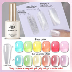 Born Pretty arcoíris holográfico: acabado vibrante en uñas.