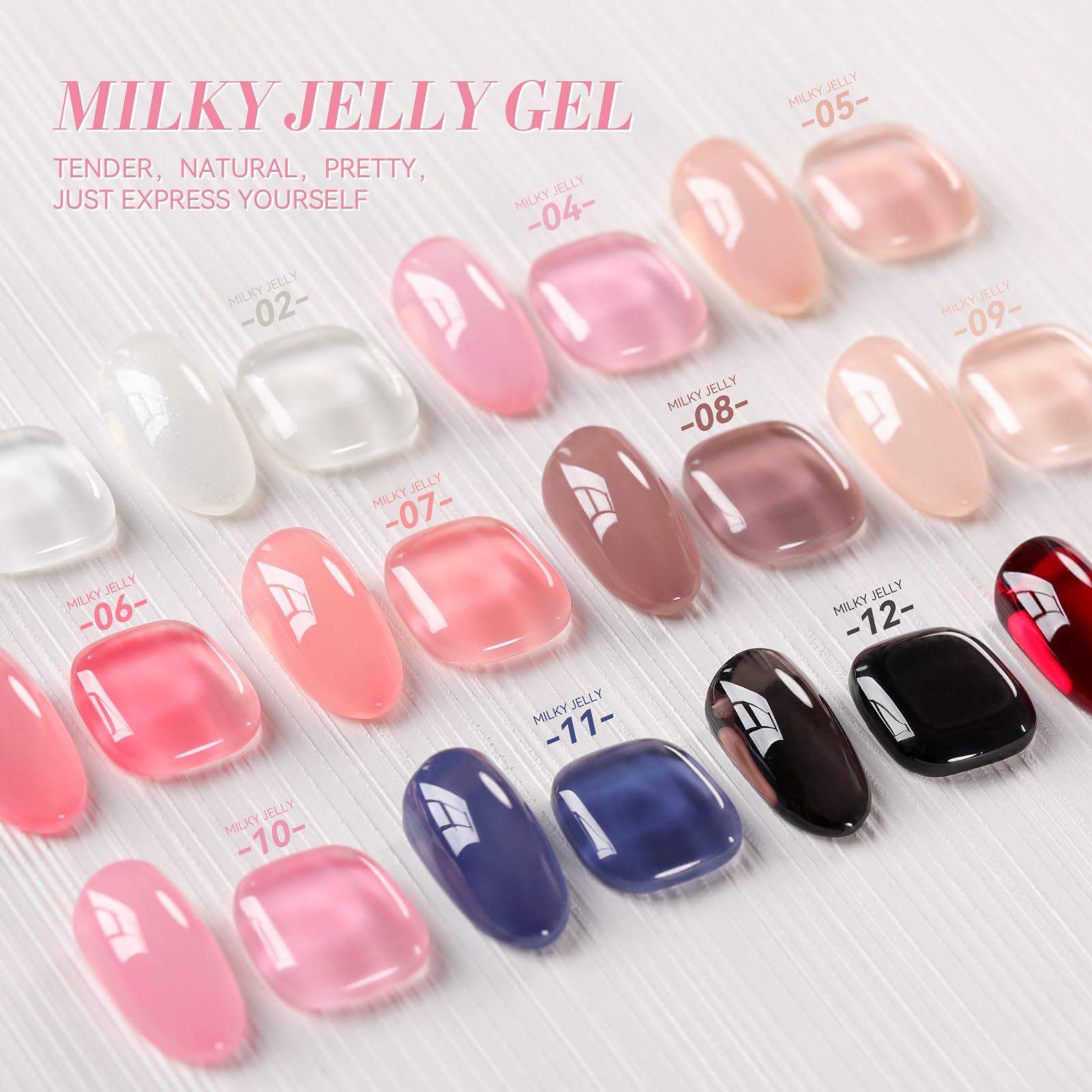 Brillo duradero logrado con capas múltiples de Born Pretty Jelly Nude Gel.