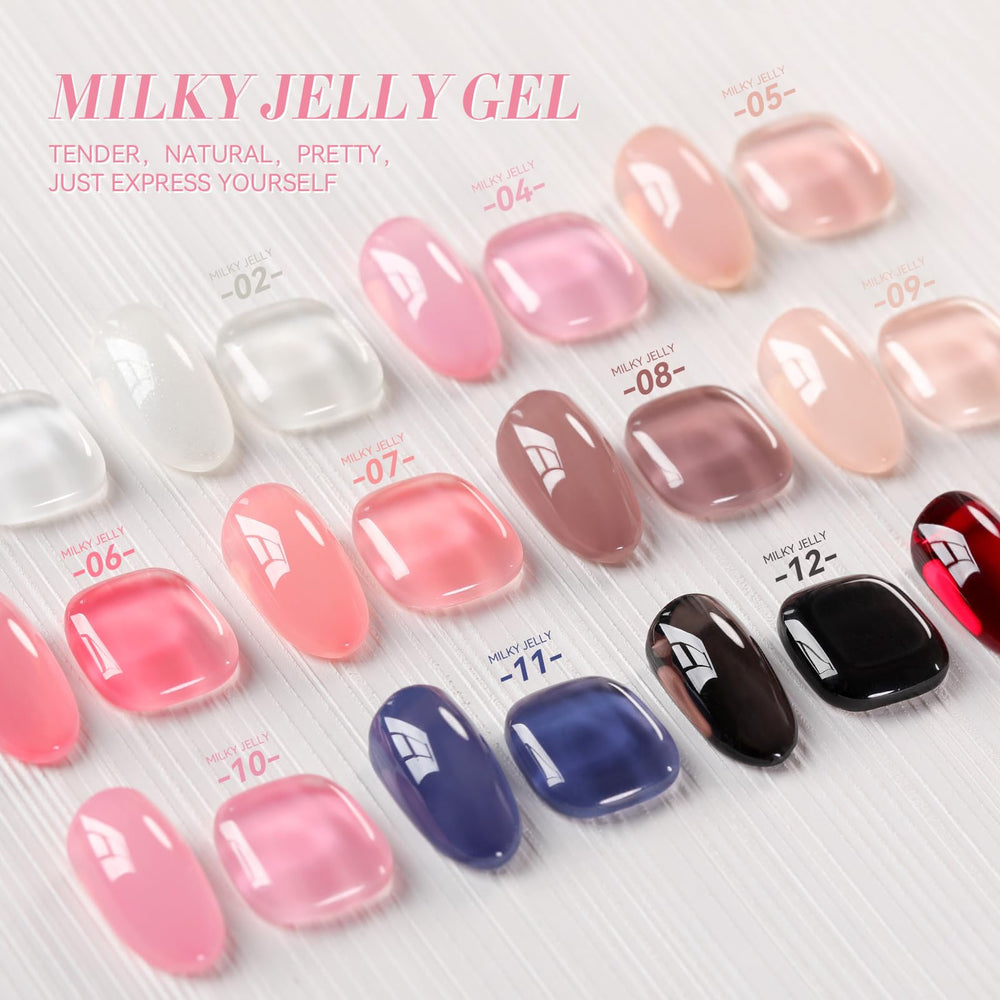 Brillo duradero logrado con capas múltiples de Born Pretty Jelly Nude Gel.