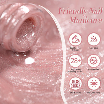 Glossy finish ready nails with Born Pretty magnetic gel polish after top coat.