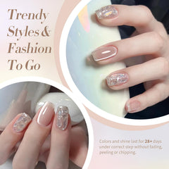 Acabado brillante y sedoso con Gel Luna Nude