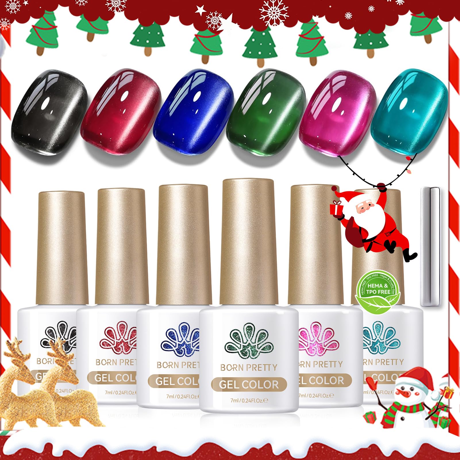 Esmalte Born Pretty Cat Magnetic Eye negro, tono clásico y duradero