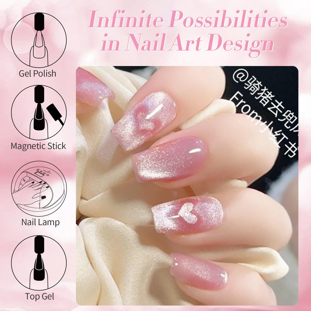 Born Pretty Cat Magnetic Gel Nail Polish glitter-detalle, partículas brillantes para uñas vistosas