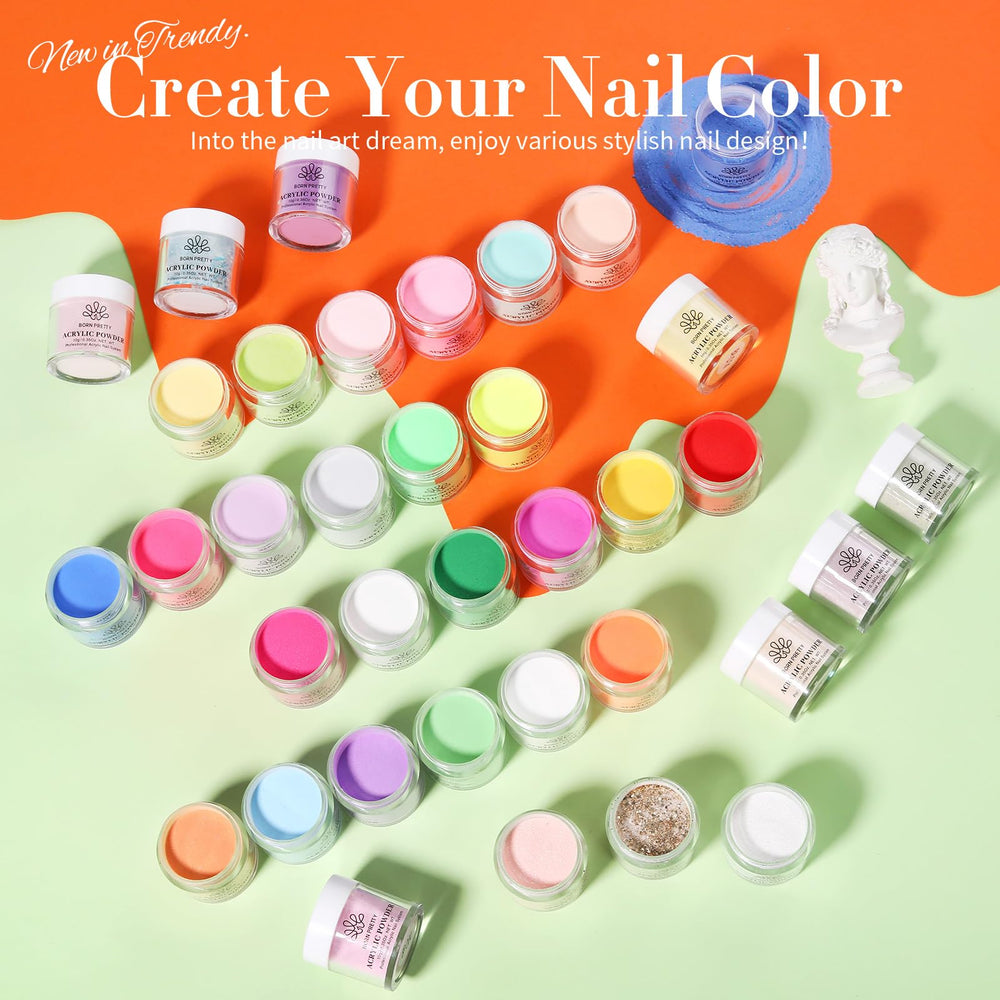 Born Pretty: colores sólidos y purpurina para estilo único.