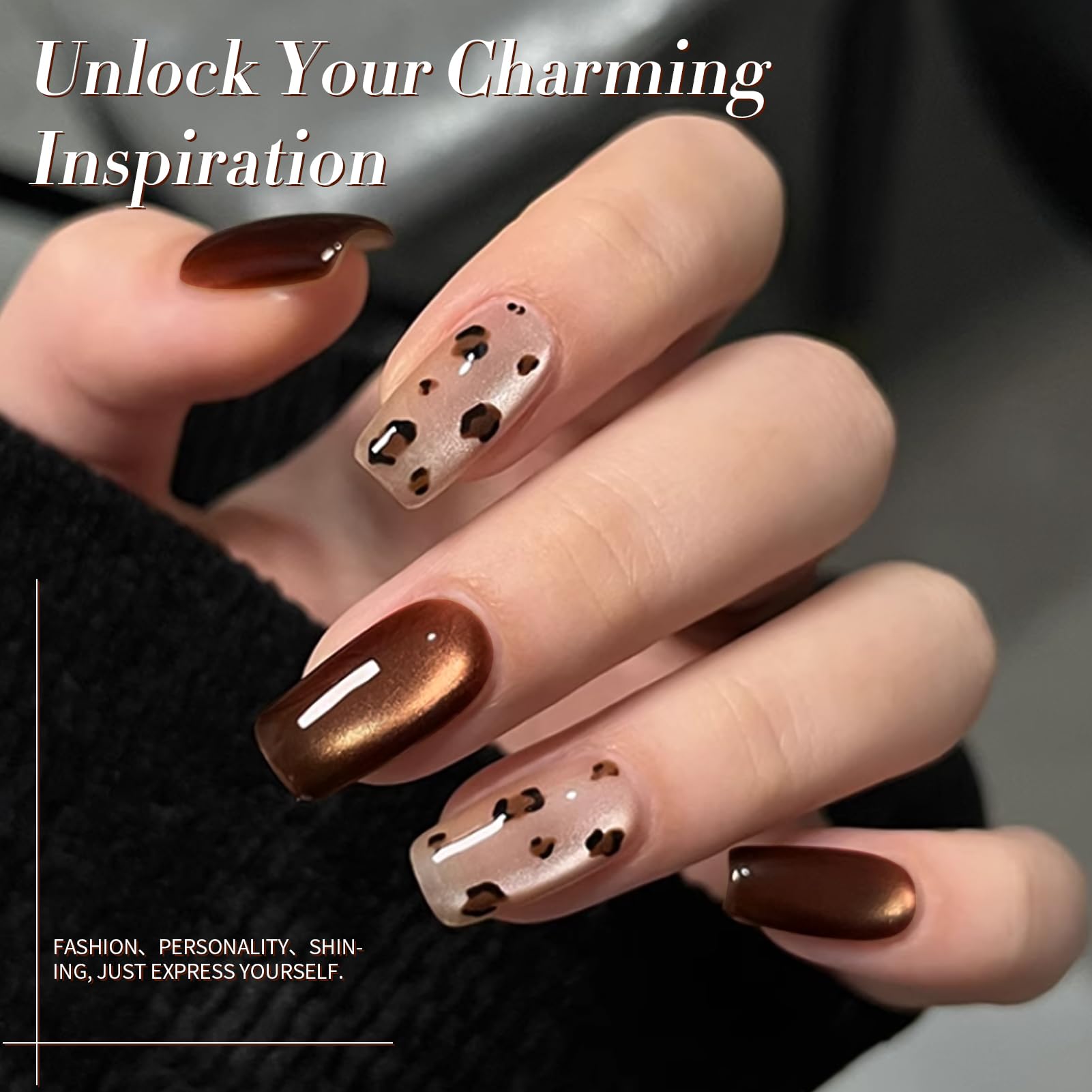 Born Pretty Efecto magnetico en uñas, cambia con la luz para looks dinámicos.