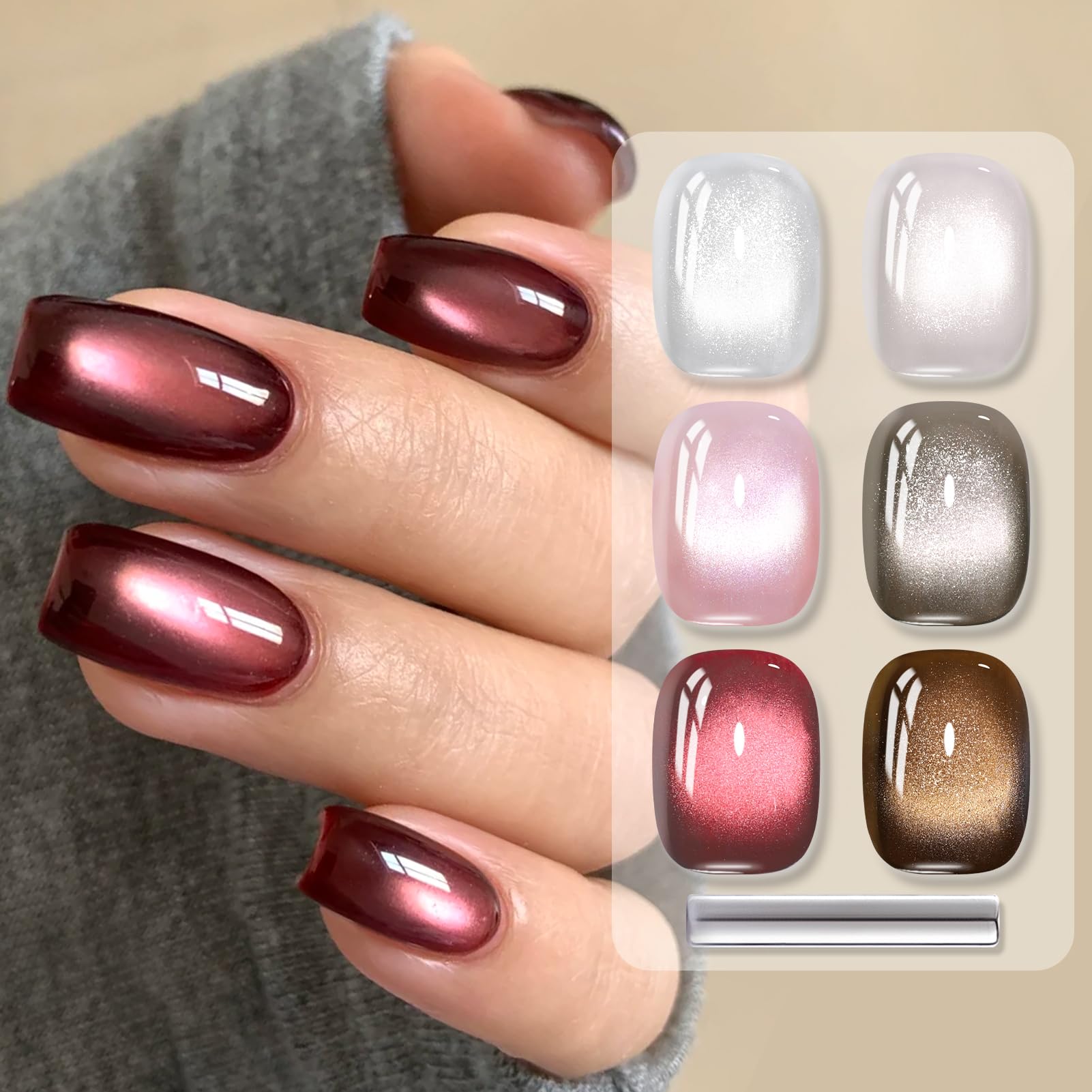 Born Pretty Esmalte gel brillo retro con purpurina plateada y rosa.