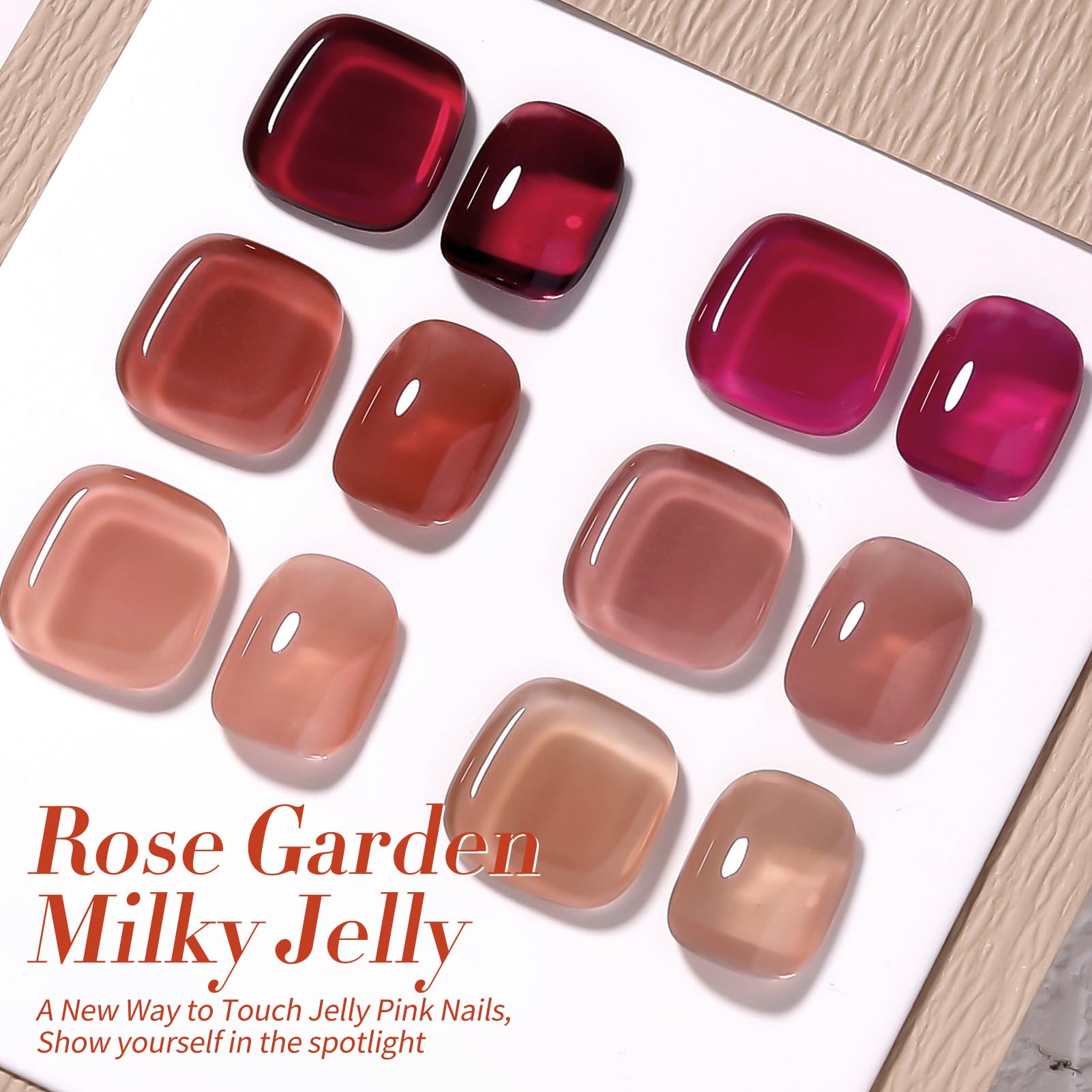 Born Pretty esmalte gel burdeos con acabado brillante en muestra de color