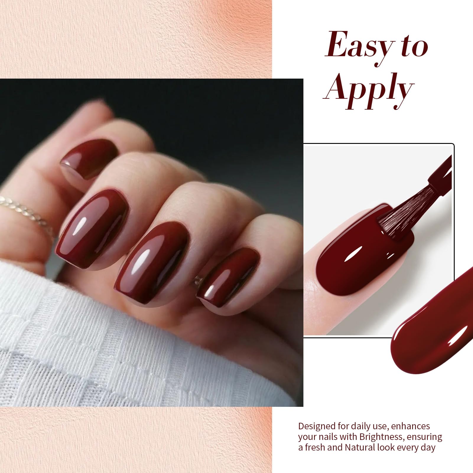 Born Pretty Esmalte Gel Burdeos: durabilidad de semanas en uso diario