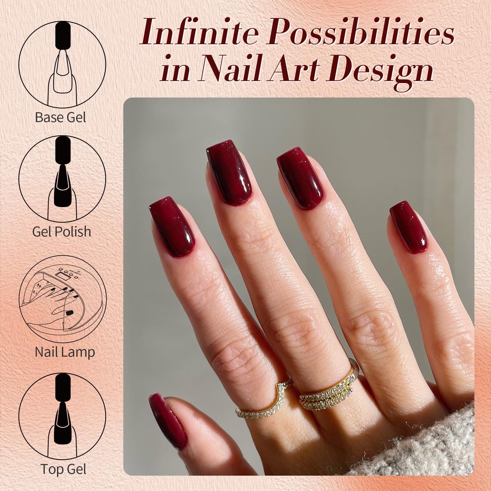 Born Pretty Esmalte Gel Burdeos: presentación atractiva para regalo