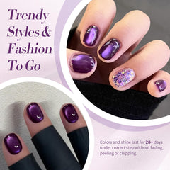 Born Pretty gel magnético para uñas con color purpura translúcido y destellos.
