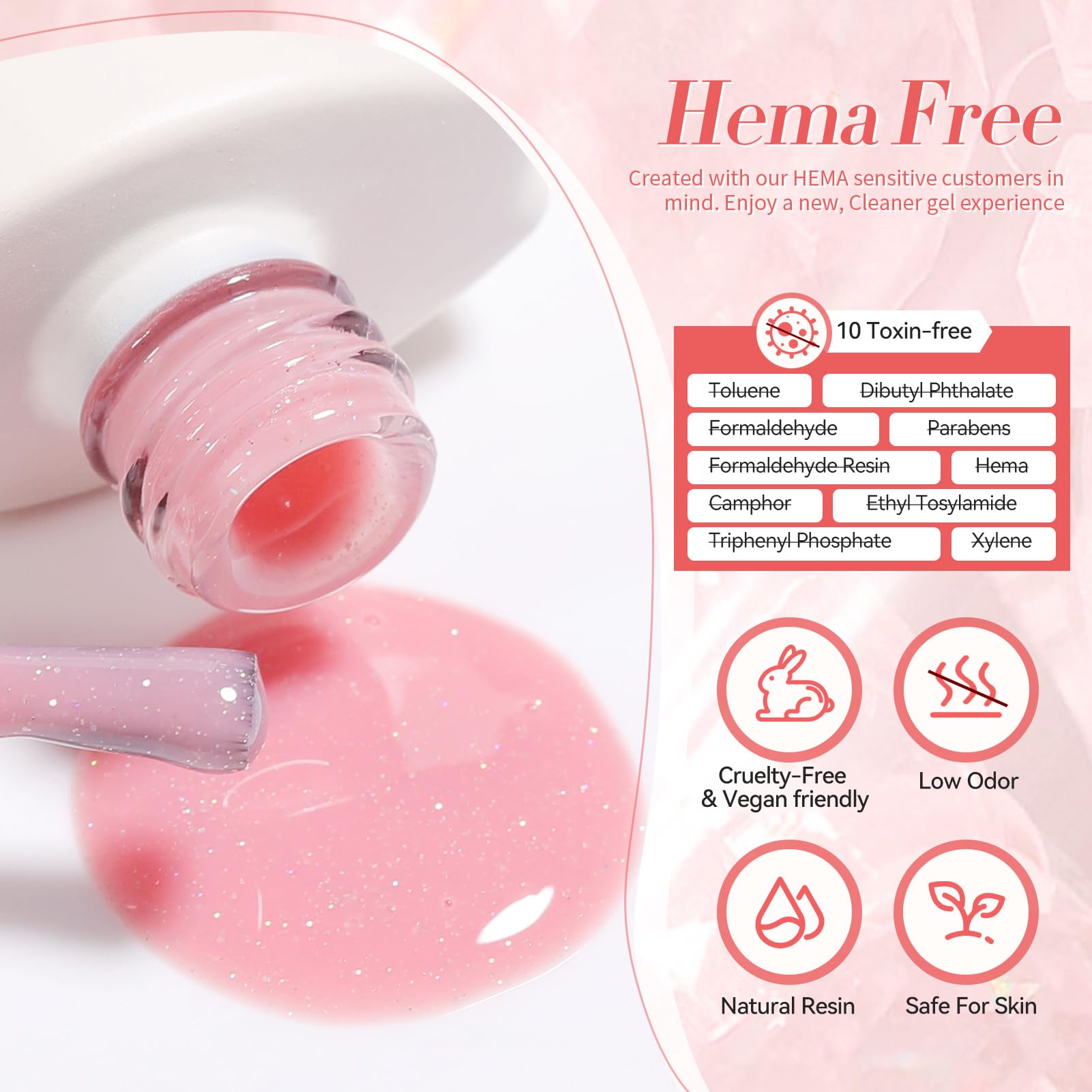 Born Pretty Esmalte gel Rosa de larga duración, hasta 21 días