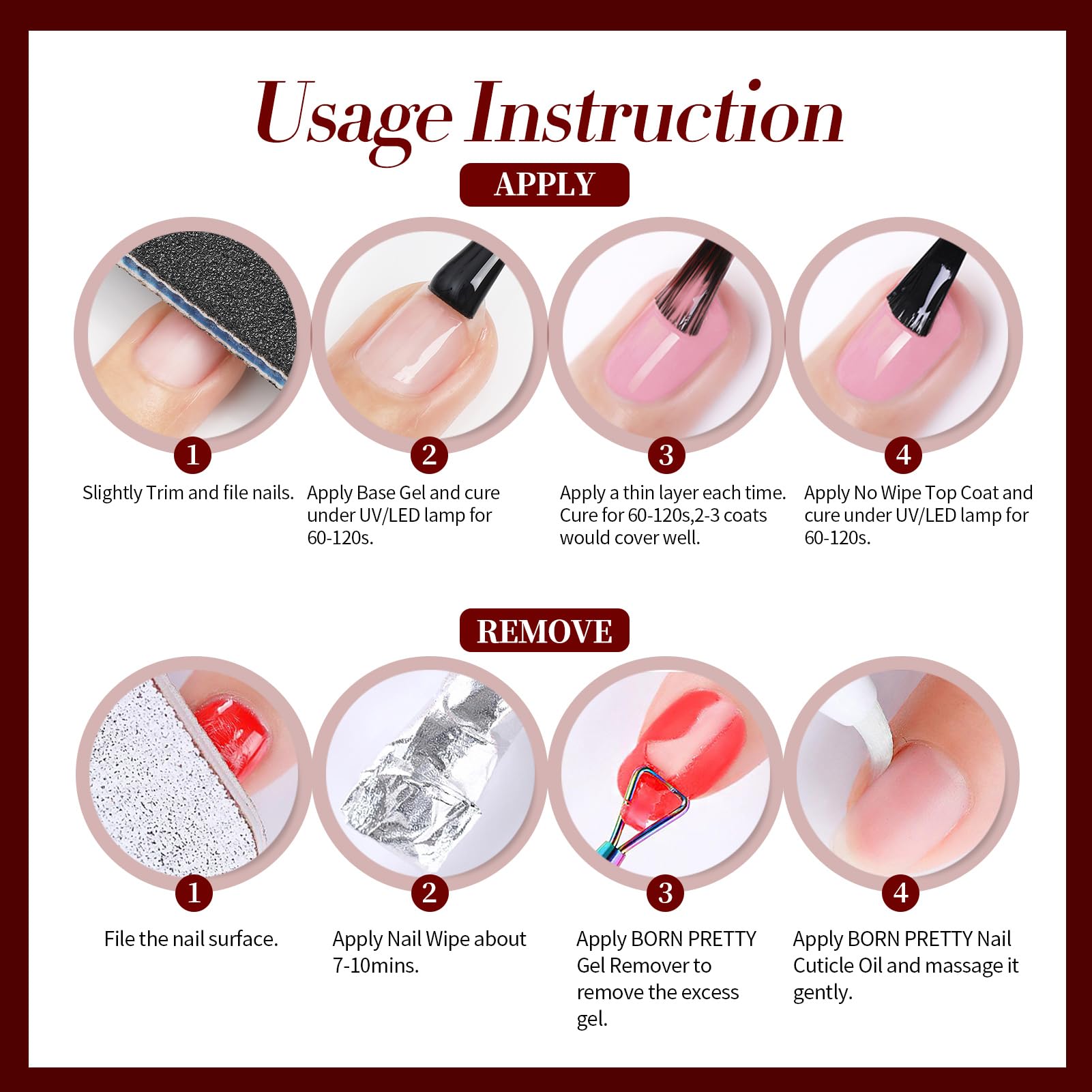 Born Pretty: esmalte gel de larga duración, ideal para manicura duradera