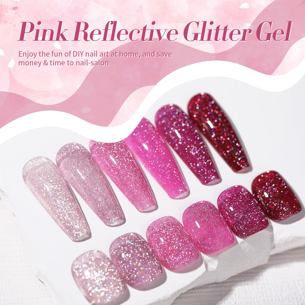 Acabado disco rosa de Born Pretty para uñas llamativas.
