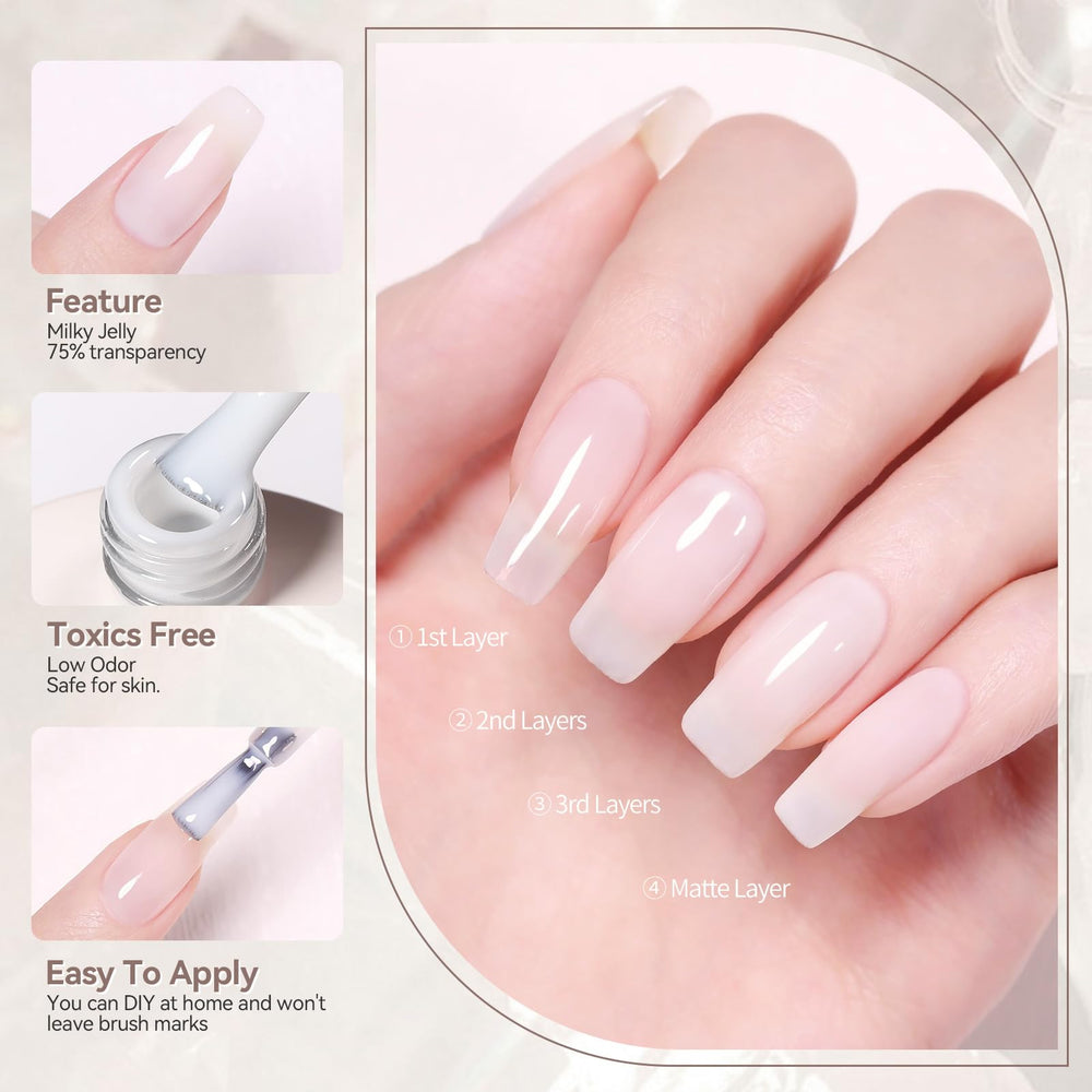 Efecto francés sin punta blanca con el gel de Born Pretty.
