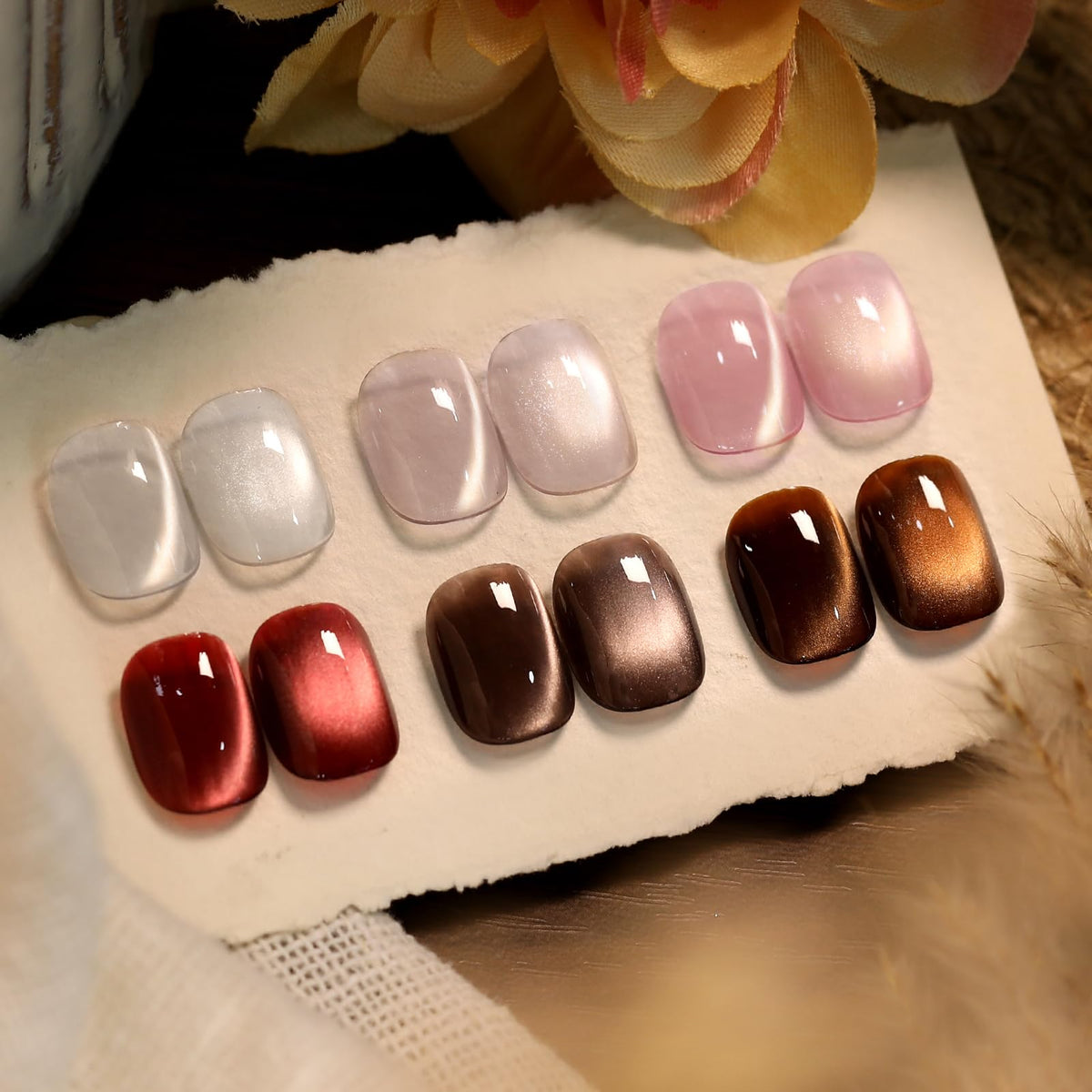 Born Pretty Esmalte gel magnético ojo gato, 6 colores brillantes con alto brillo.