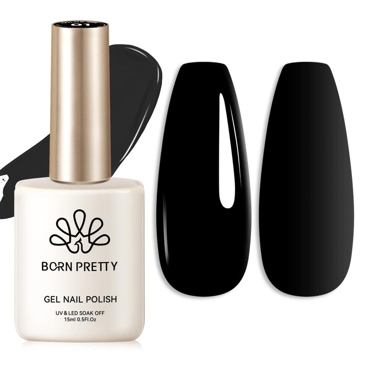 Born Pretty gel negro 15ml en botella para uso casero