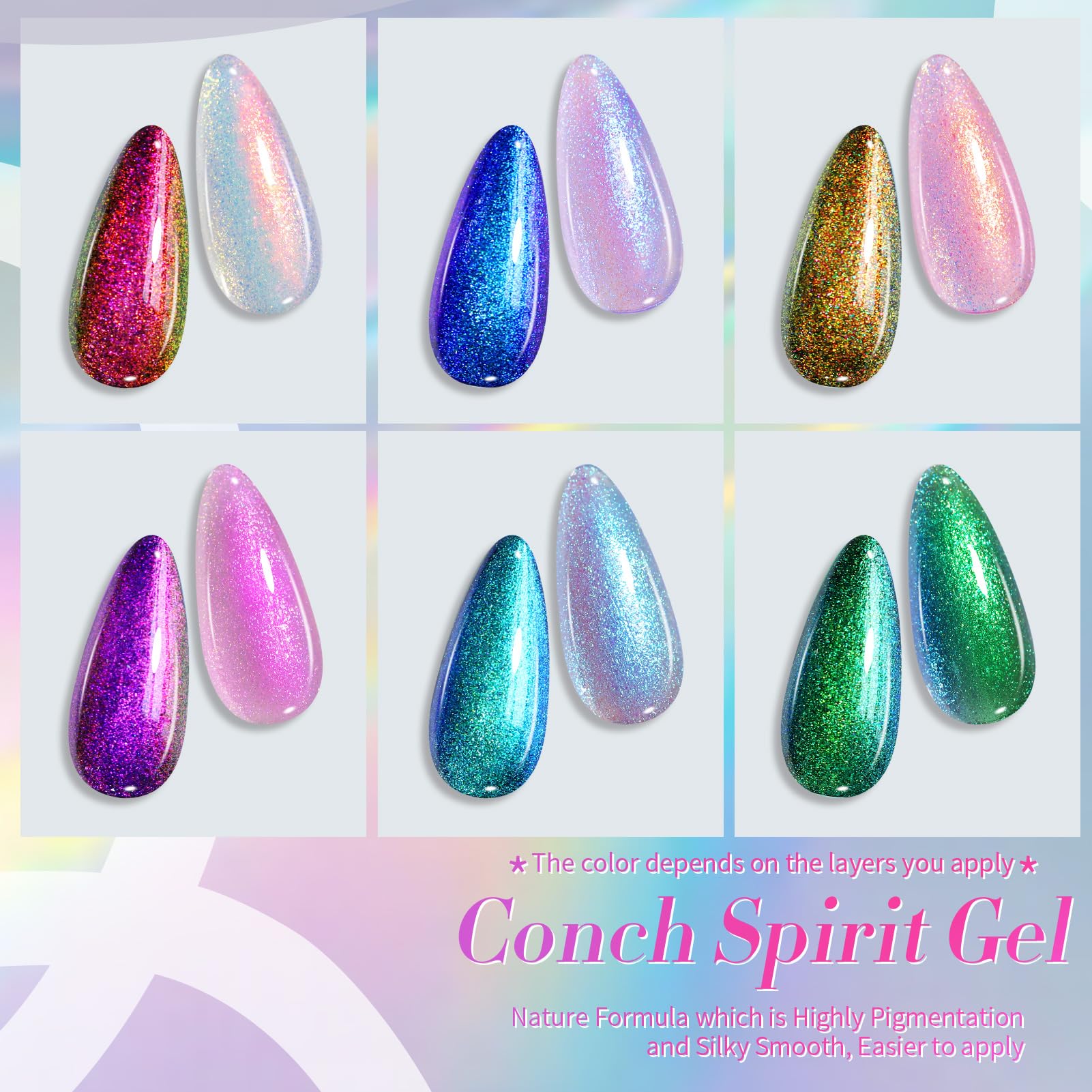Una capa de Born Pretty Pearl Gel para un efecto sutil y luminoso.