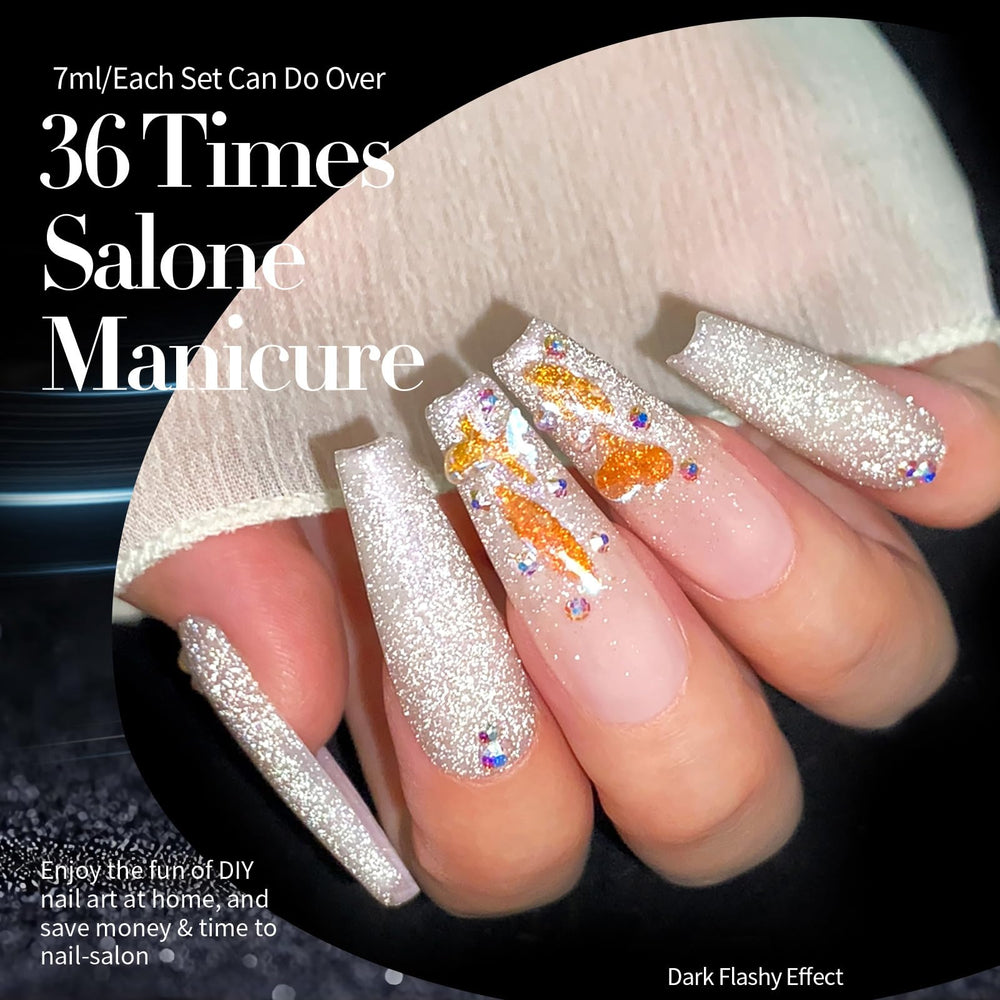 Born Pretty esmalte gel reflectante plata para efectos brillantes en fiestas.