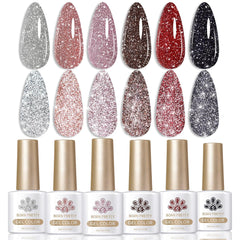 Born Pretty Esmalte Gel Reflectante Rojo: brillo intenso para fiestas.