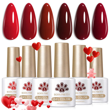 Born Pretty Esmalte gel rojo burdeos, color intenso para una manicura duradera.