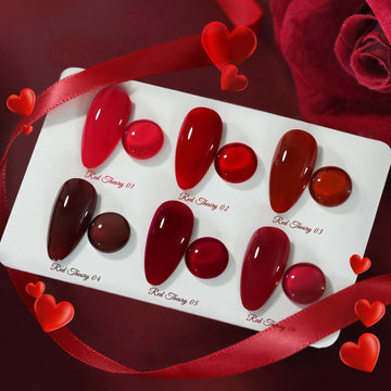 Born Pretty Esmalte gel rojo metalico, efecto moderno y llamativo.