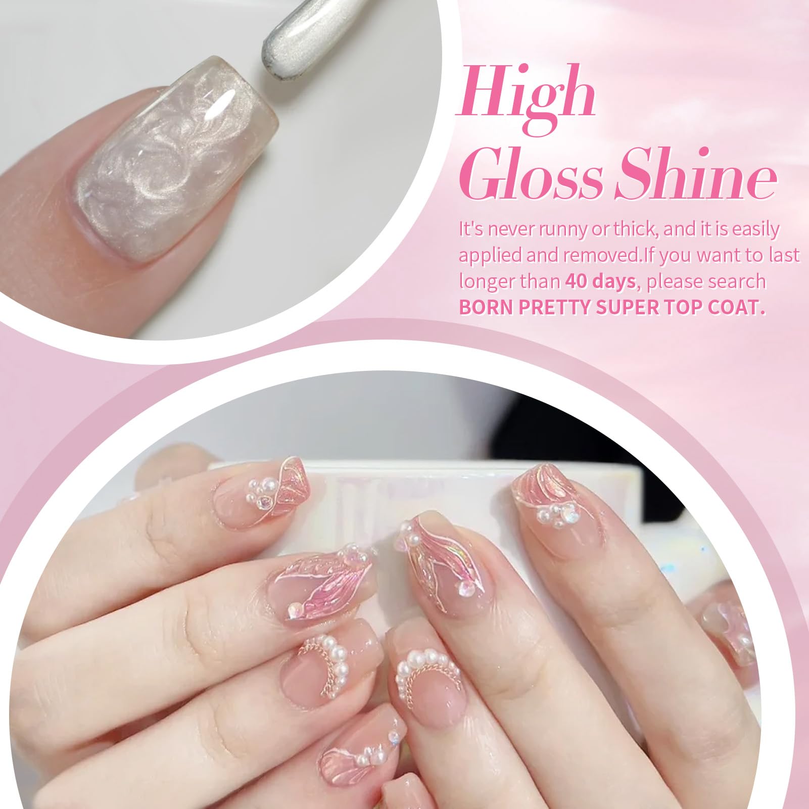 Born Pretty Gel Uñas: paquete de 6 botellas de 7 ml.