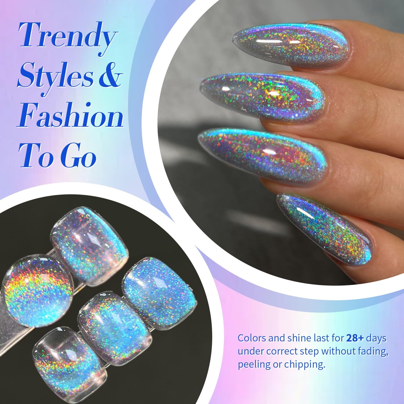 Born Pretty esmalte gel UV-LED, efecto cat-eye azul, retirada fácil.