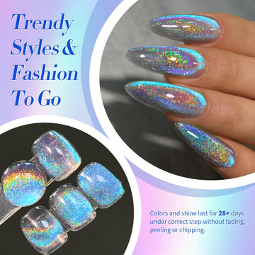 Born Pretty esmalte gel UV-LED, efecto cat-eye azul, retirada fácil.