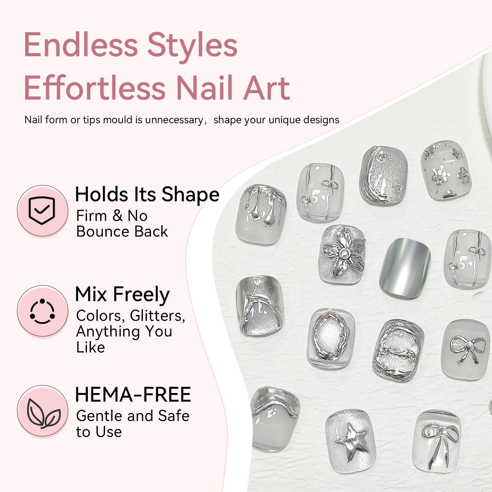 Born Pretty extensión de uñas rápida con gel sólido.