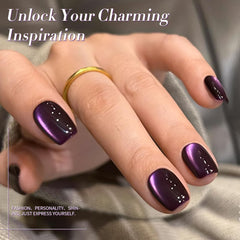 Born Pretty gel magnético para uñas con acabado brillante en purpura translúcido.