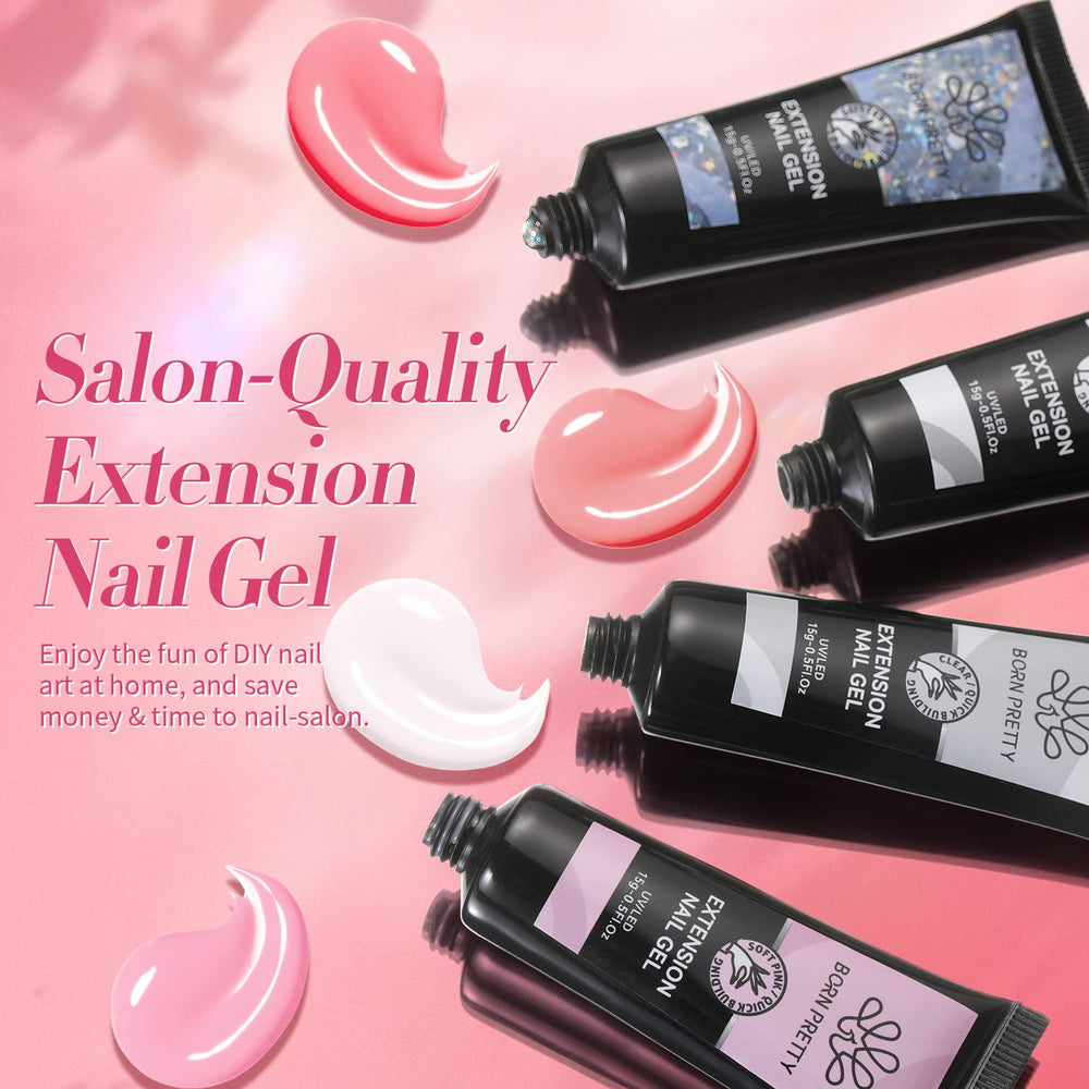 Born Pretty gel de extensión blanco para un aspecto limpio y profesional.