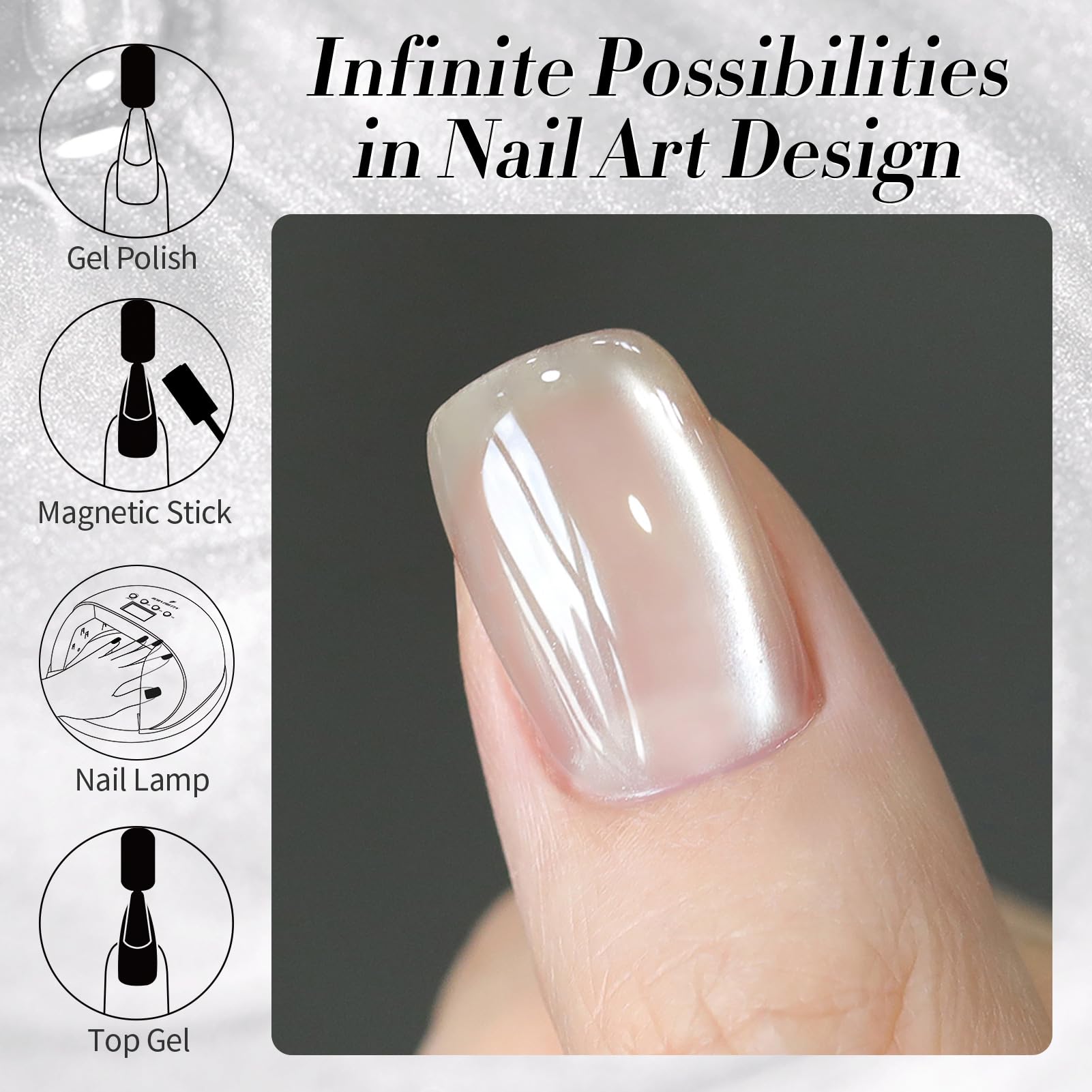 Born Pretty gel magnético ojo de gato brillo cristal para uñas