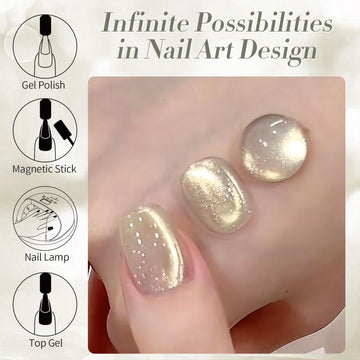 Born Pretty Gel ojo-de-gato oro: efecto magnético para uñas elegantes