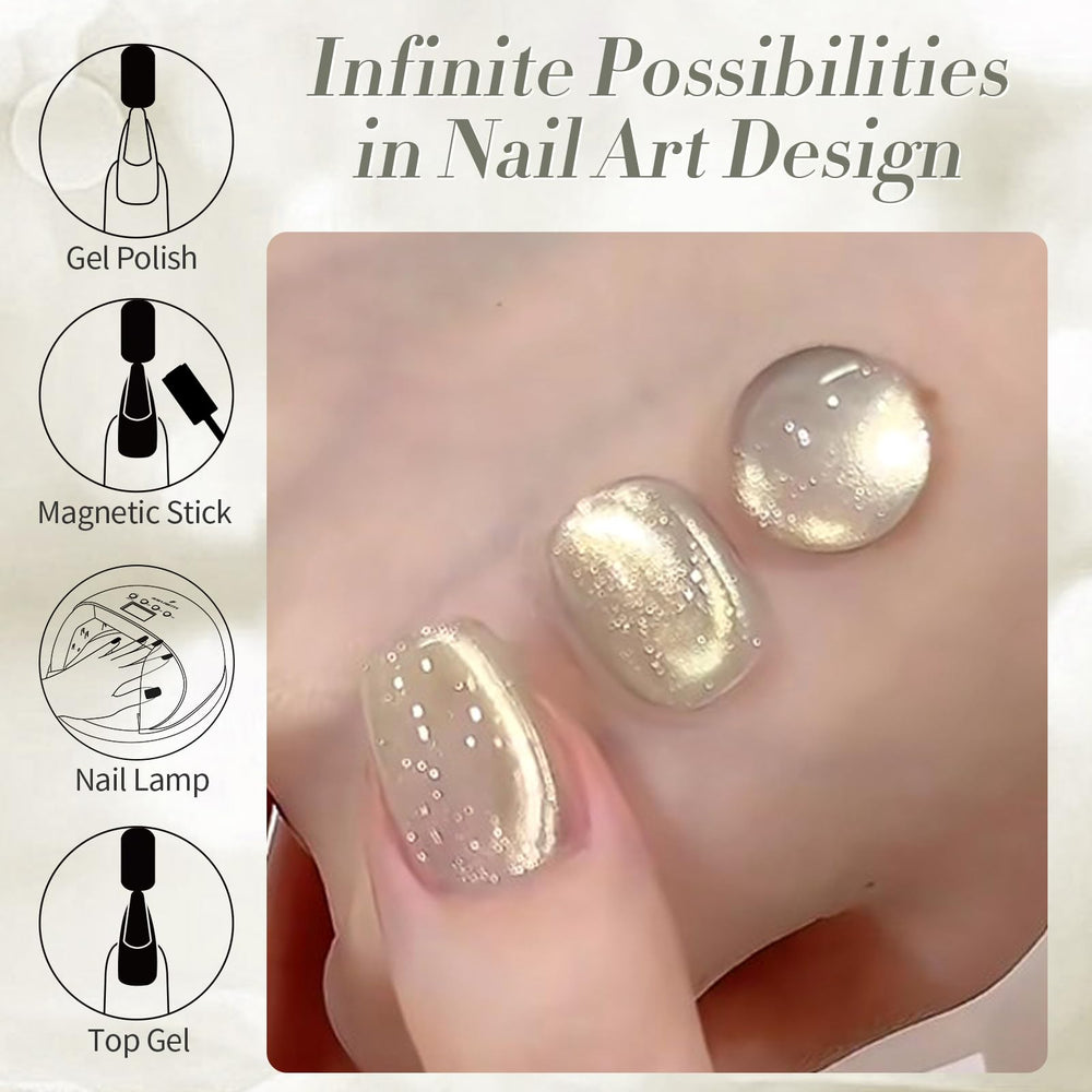 Born Pretty Gel ojo-de-gato oro: efecto magnético para uñas elegantes