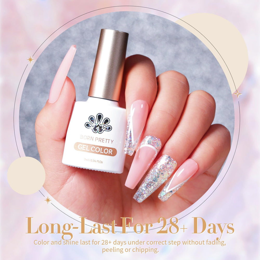 Born Pretty glitter sequins gel nail polish azul cristalino para acabado brillante