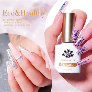 Born Pretty glitter sequins gel nail polish textura y brillo duradero