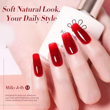 Born Pretty Jelly Burgundy, fórmula de olor reducido para uso cómodo.