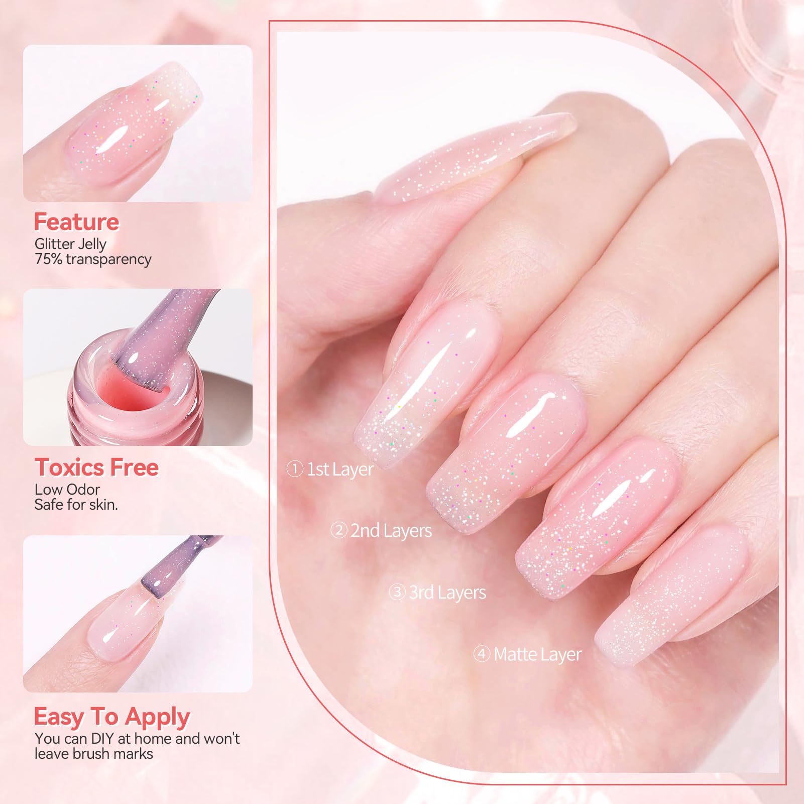 Born Pretty Jelly Gel para diseño de uñas en casa, colores intensos