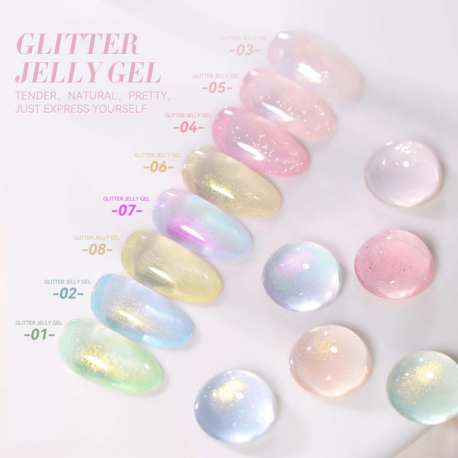 Born Pretty Jelly Gel Nail Polish efecto holográfico para brillos multicolor