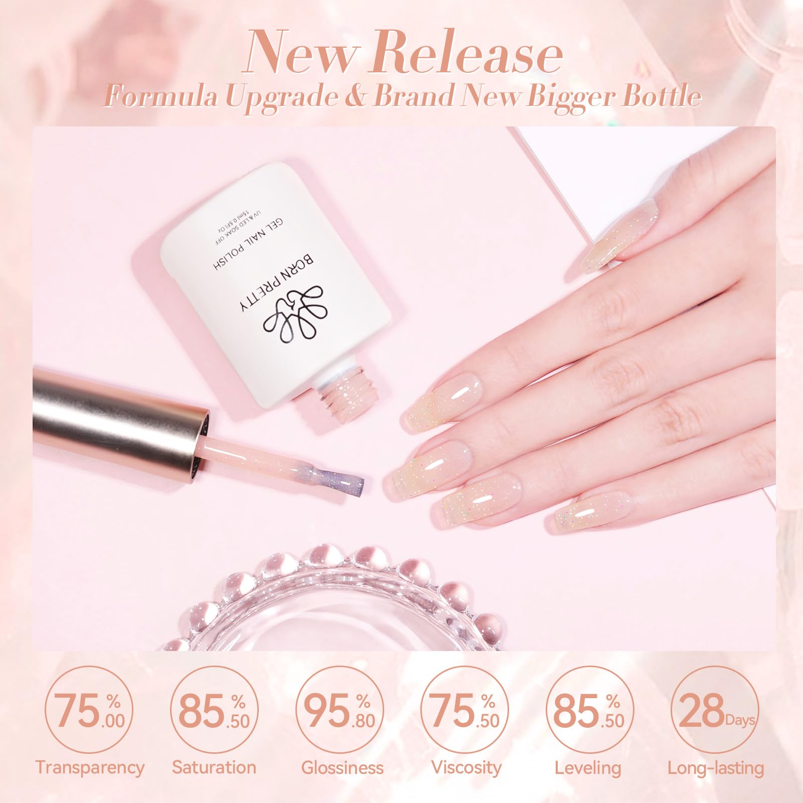 Born Pretty Jelly Gel Nail Polish envase de 15 ml para uso prolongado