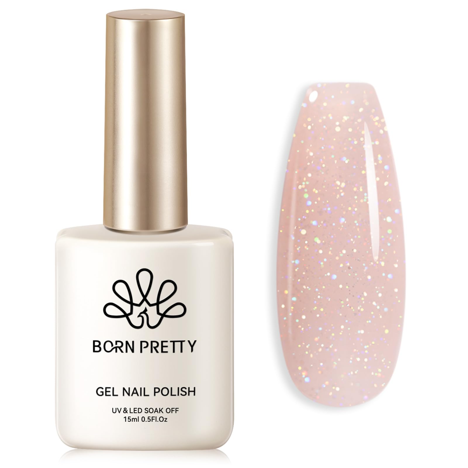 Born Pretty Jelly Gel Nail Polish rosado translúcido para un look natural y suave