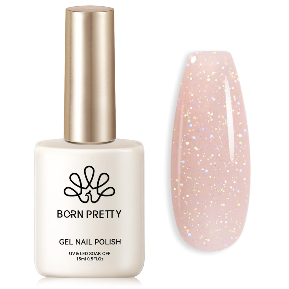 Born Pretty Jelly Gel Nail Polish rosado translúcido para un look natural y suave
