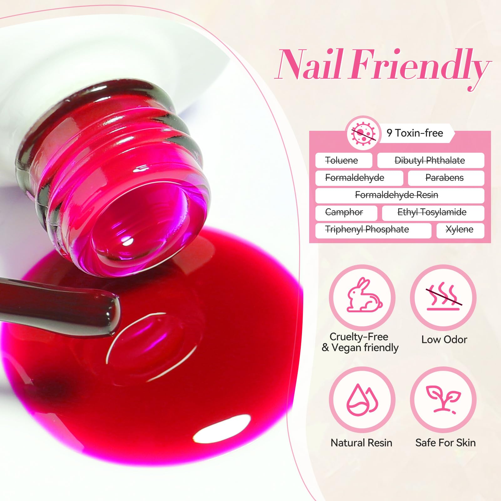 Boîte Born Pretty Jelly Gel, ensemble de 6 couleurs néon pour manucure à domicile.